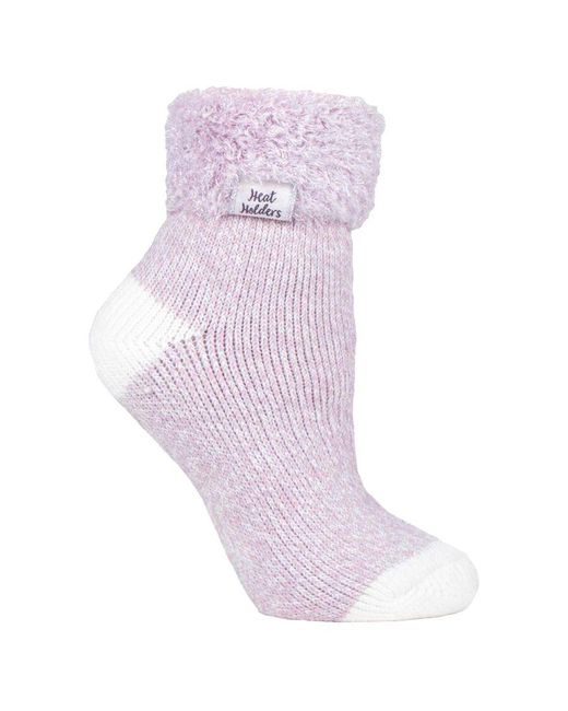 Heat Holders Pink Ladies Extra Fluffy Bed Socks For Lounging Around