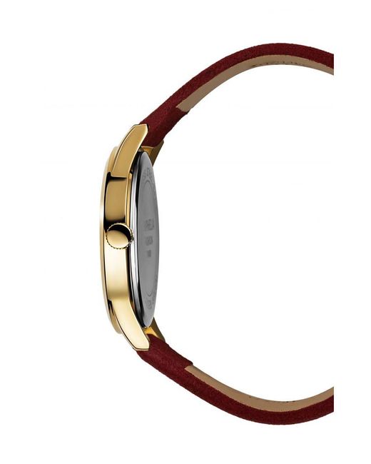 Orphelia Red Fashion Suede Watch Of711701 Leather