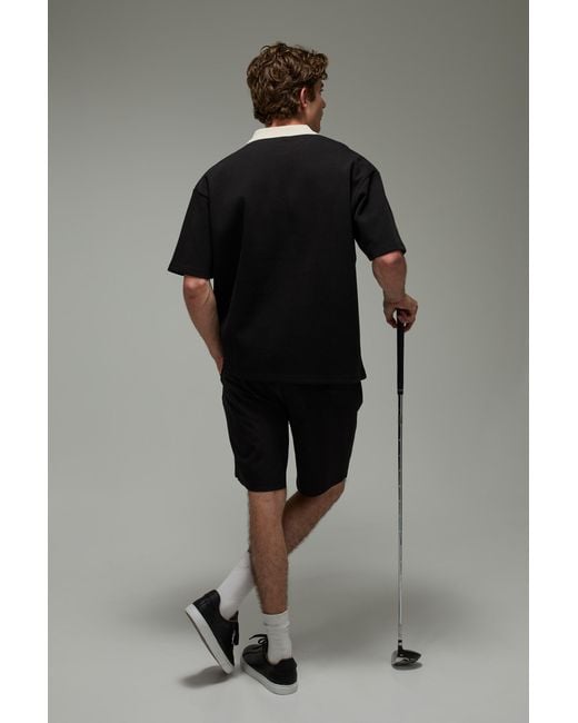 BoohooMAN Black Active Loose Fit 8.5Inch Golf Short for men