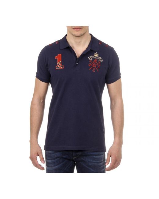 Ufford & Suffolk Polo Club Blue Short Sleeves Us008 Cotton for men