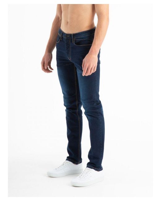 Luke 1977 Blue Freddys Straight Leg Dark Wash Jeans Denim for men