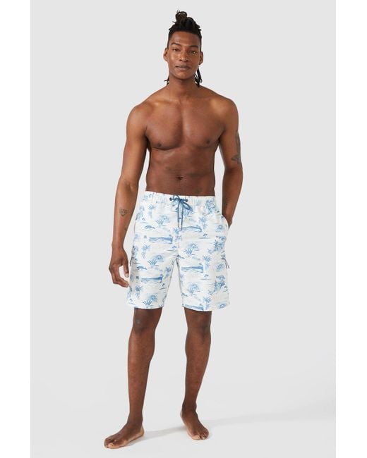 Mantaray White Quick Dry Desert Island Surfer Print Cargo Swimshort for men