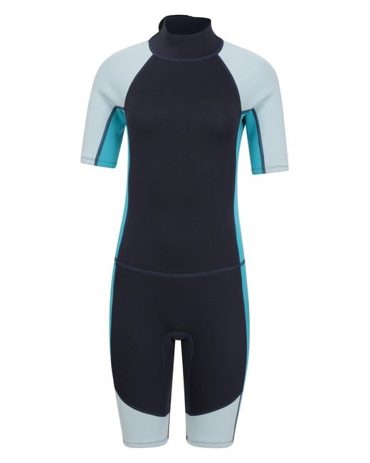 Mountain Warehouse Blue Shorty Wetsuit With Easy Glide Zip Fastening Swimwear