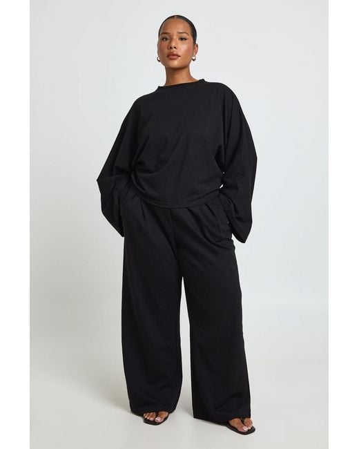 Boohoo Blue Plus Wide Sleeve Boxy T-Shirt
