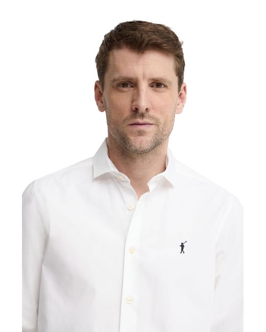 POLO CLUB White Long Sleeve Slim Fit Shirt Shirt-L-S22 for men
