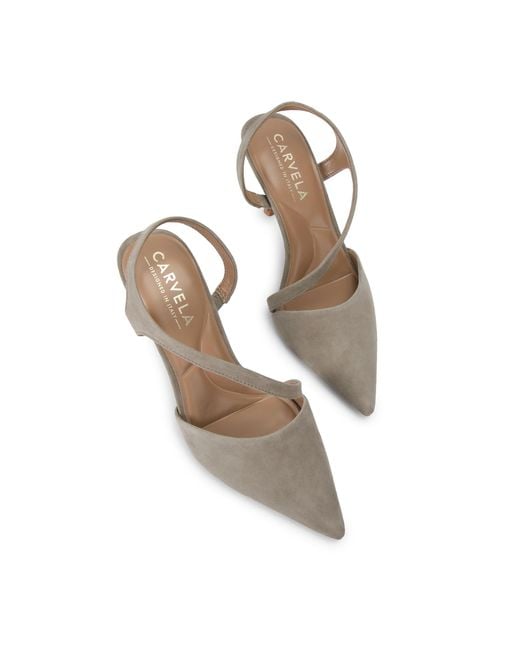 Carvela Kurt Geiger Gray Suede Symmetry Court Heels