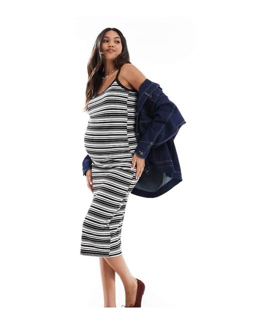 Mama.licious Blue Maternity Jersey Midi Dress