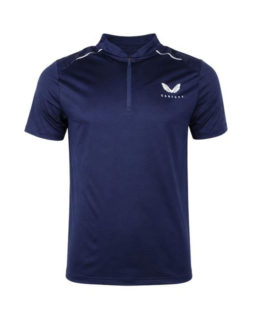Castore Blue Pinnacle Varsity Polo Shirt for men