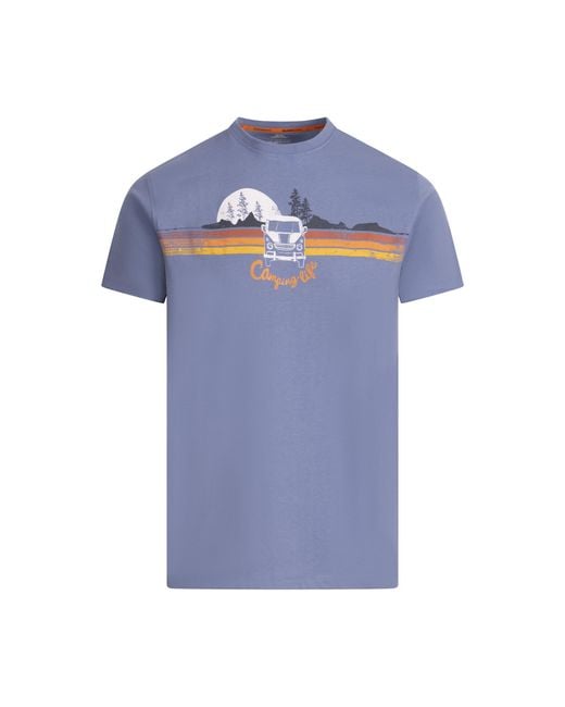 Trespass Blue Cromer Ii Printed Casual T-Shirt (Denim) for men