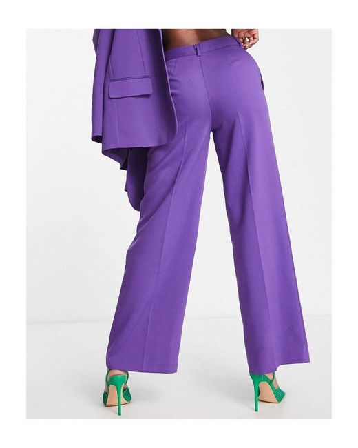ASOS Purple Relaxed Suit Trousers