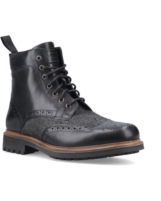 Hunter Black Loch Brogue Boots for men