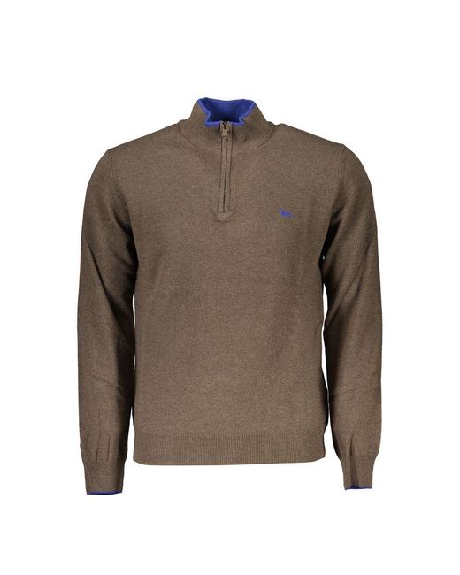 Harmont & Blaine Brown Half Zip Knitted Sweater Casual Style for men