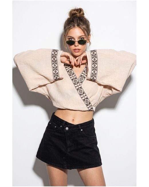 Bianco Lucci Natural Cotton Blouse