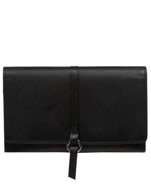 NiNa Amora Black 'Floriana' Leather Purse
