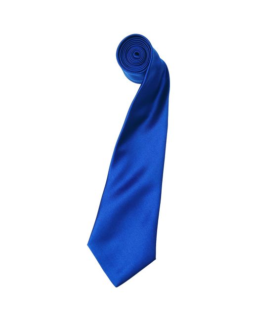 PREMIER Blue Plain Satin Tie (Narrow Blade) (Pack Of 2) (Royal) for men