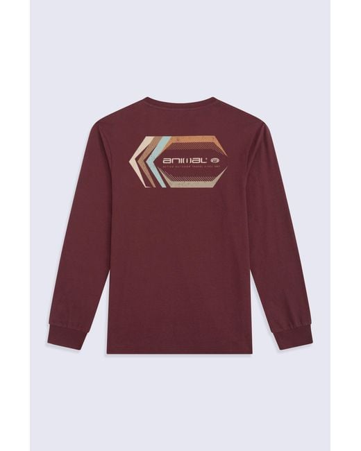 Mountain Warehouse Red 'Tomy' Graphic T-Shirt Cotton Sun Protection Comfy Tee for men