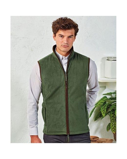 PREMIER Green Artisan Fleece Gilet (Moss/ for men