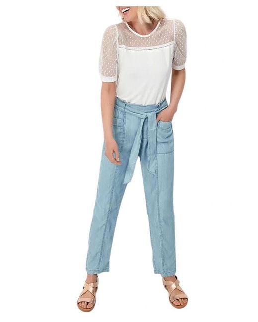 M&CO. Blue Chambray Relaxed Taper Trousers