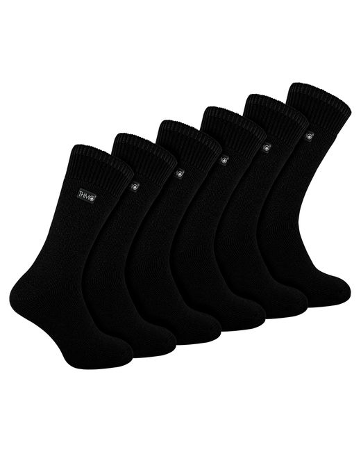 THMO Black 6 Pairs Soft Breathable Thermal Socks for men