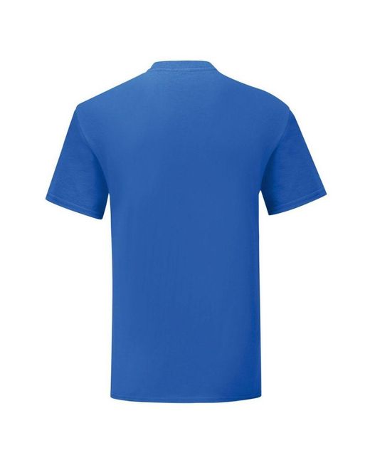 Fruit Of The Loom Blue Iconic 150 V Neck T-Shirt (Royal) Cotton for men