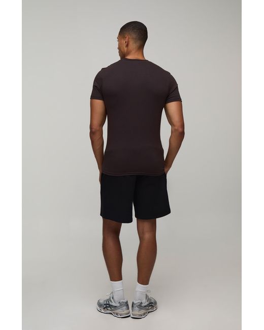 BoohooMAN Brown Essential Muscle Fit T-Shirt for men