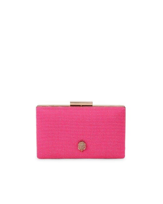 Kurt Geiger Pink Kensington Box Clutch Bag