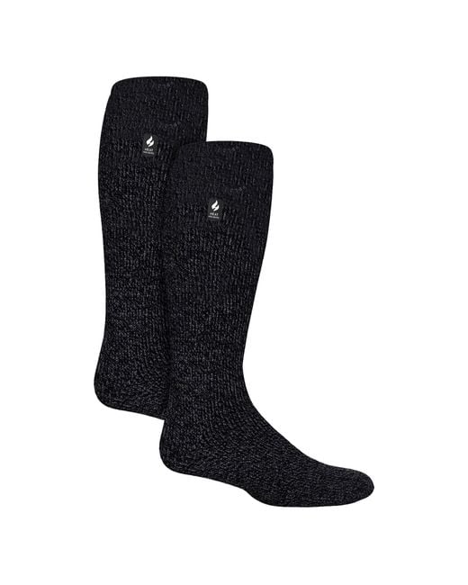 Heat Holders Blue 2 Pack Extra Long Knee High Ski Socks for men