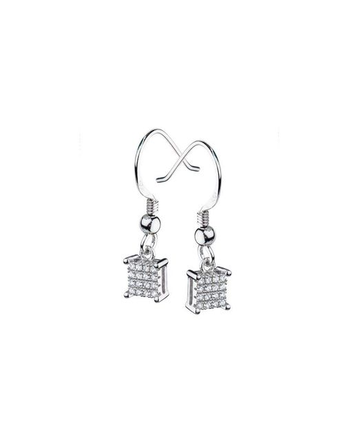 Orphelia White 'Claudia' 925 Sterling Drop Earrings