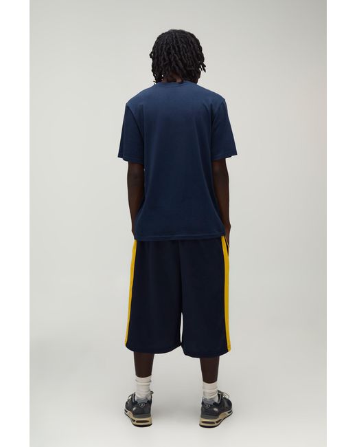 BoohooMAN Blue Stripe Tricot Jersey Bermuda Jort for men