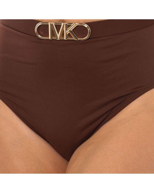 Michael Kors Brown Womenss High-Waist Bikini Panties Mm1N025