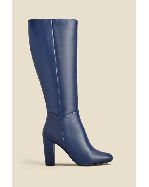 Sosandar Blue Blake Leather Knee High Boot
