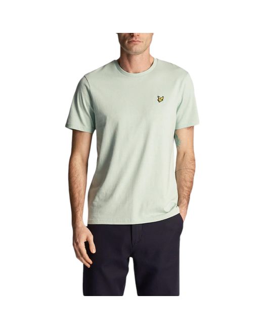 Lyle & Scott Green Short Sleeve T Shirts Regular Fit Crew Neck Summer Cotton Tee for men