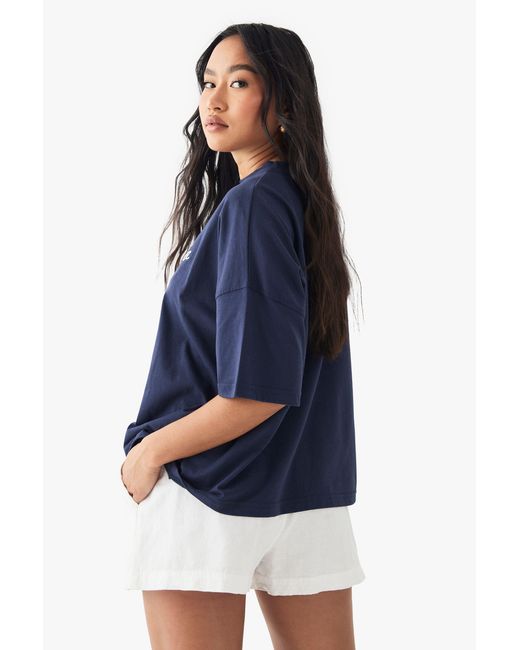 DSGN Studio Blue Embroidered Oversized T-Shirt