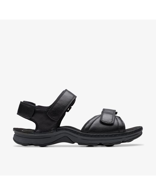Clarks Black Atl Part Tumbled Sandals for men