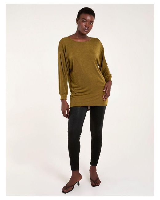 Blue Vanilla Green Mini Ribbed Hi-Low Tunic
