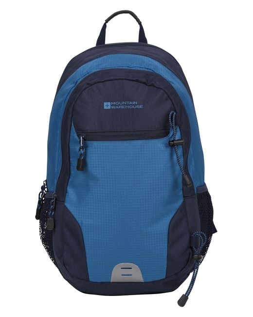 Mountain Warehouse Blue 'Quest' Laptop Bag With Adjustable Straps Bottle Pockets Water Resistant Rucksack
