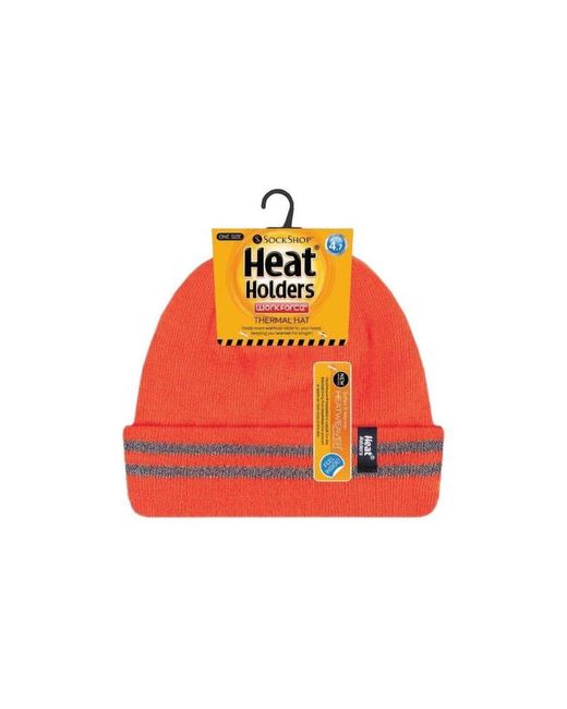 Heat Holders Red Hi Vis Reflective High Visibility Hat for men
