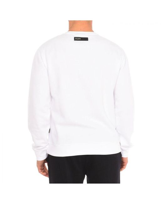 Philipp Plein Fipsg600 Sweatshirt Met Lange Mouwen En Ronde Hals in het White voor heren