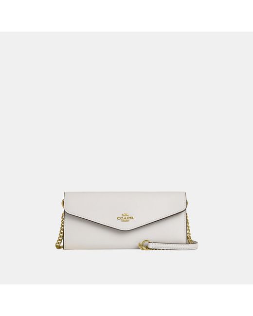 COACH White Klare Wallet With Chain