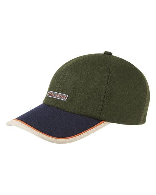SealSkinz Green Waterproof Foldable Peak Wool Branded Cap For And