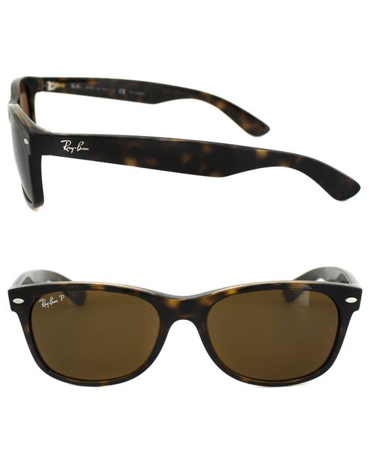 Ray-Ban Green Sunglasses New Wayfarer 2132 902/57 Tortoise Polarized 55Mm