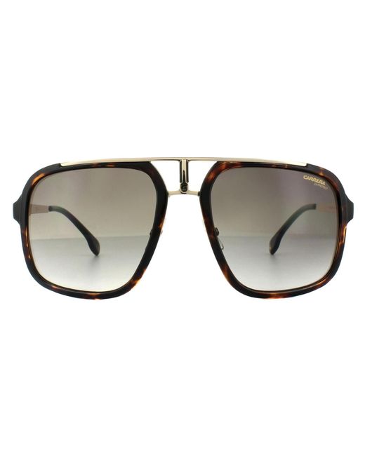 Carrera Brown Square Havana Gradient Sunglasses Metal