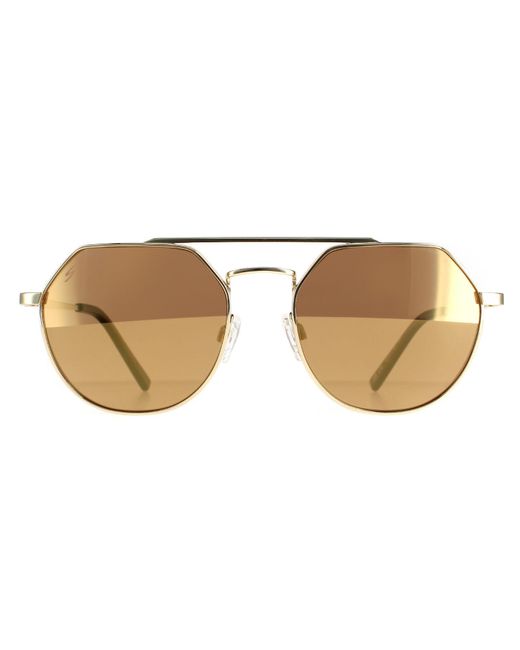 Serengeti Brown Aviator Shiny Light Saturn Drivers Polarized Shelby Metal