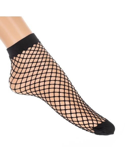 Jolie Folie Black Pack-2 Resistant Large Mesh Short Socks 0508-City