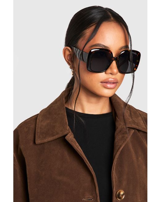 Boohoo Brown Tortoiseshell Oversized Sunglasses