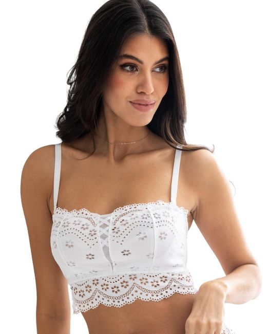 Pour Moi White Swoon Longline Bra