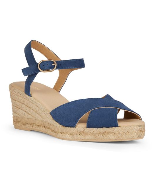 Geox Blue D Gelsa Low C Wedge Sandals