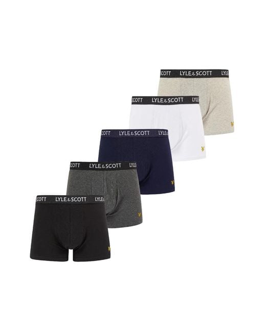 Lyle & Scott White 5 Pack Trunks for men