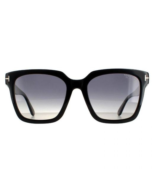 Tom Ford Black Square Shiny Smoke Polarized Selby Ft0952