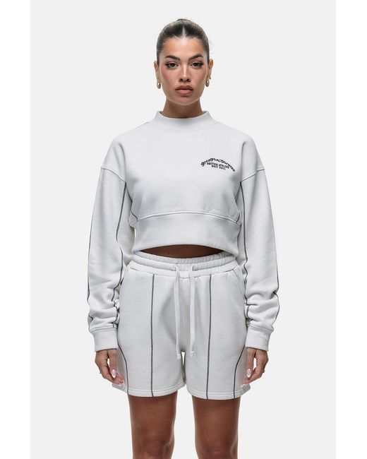 Good For Nothing White Cropped Sweatshirt